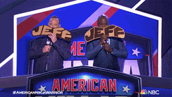 Ninja Warrior Hosts Cheering Jeff GIF