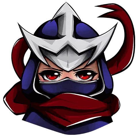 Ninja With Red Eyes And Scarf Sticker