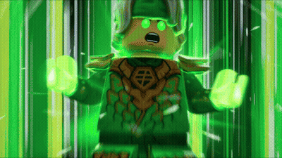 Ninjago Character With Green Eyes And Sword GIF