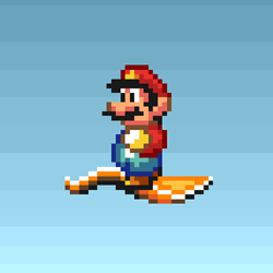 Nintendo Super Mario Riding A Flying Carpet