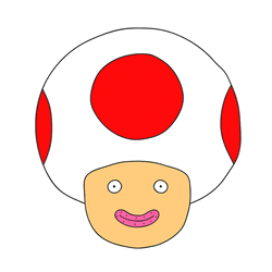 Nintendo Super Mario Toad Funny Face