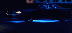 Nissan Skyline R34 Amazing Neon Blue Underglow GIF
