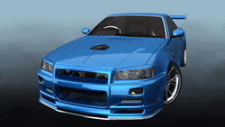Nissan Skyline R34 Distorted Loop GIF
