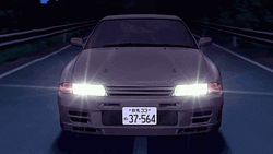 Nissan Skyline R34 Glowing Neon Purple GIF