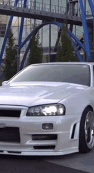Nissan Skyline R34 White Pearl Day Drive GIF
