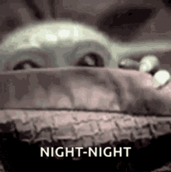 Nite Nite Cute Baby Yoda Peeking GIF