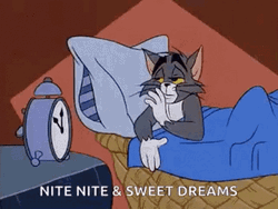 Nite Nite Sweet Dreams Sleepy Tom Cat GIF