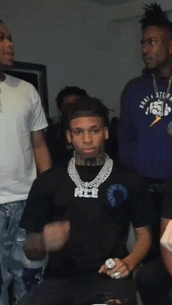 NLE Choppa Doing Gang Gang Hand Gestures GIF