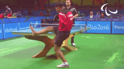 No Arms Player Skillful In Table Tennis GIF