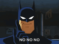 No! Batman Gesture GIF