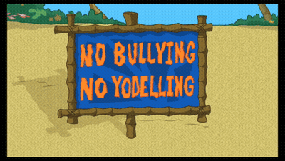 No Bullying No Yodeling Sign GIF