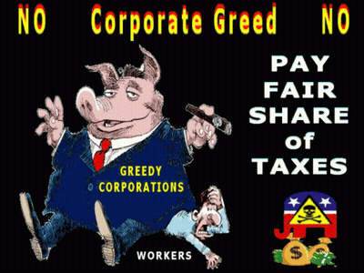 No Corporate Greed Poster GIF