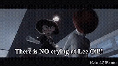 No Crying At Lee Oil Edna From The Incredibles Standing Next To Man GIF