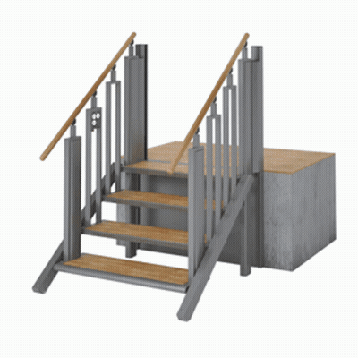 No Entry Sign On Staircase GIF