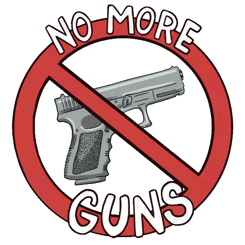 No Guns Sign With Crossed Out Gun Sticker