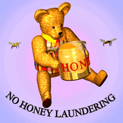 No Honey Laundering Animated Bear GIF