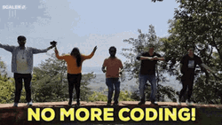 No More Coding Happy People Jump