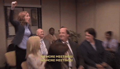 No More Meetings Group Sitting In Room GIF