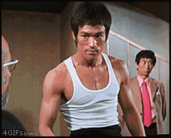 No No No Bruce Lee Clenched Fist GIF