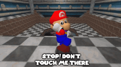 No No Square Mario Don't Touch Me GIF