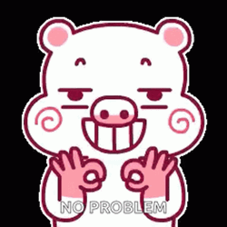 No Problem Pig Sideways Head Movement Okay Sign GIF