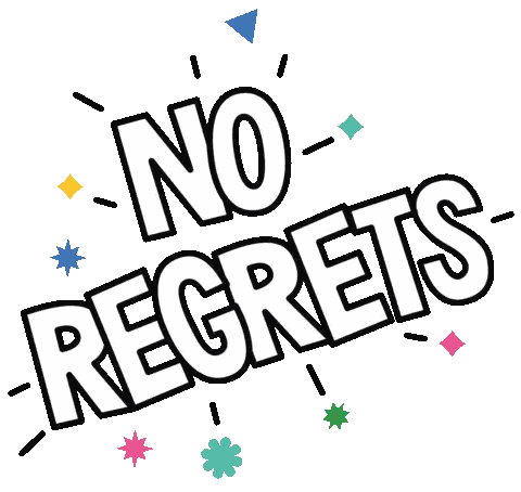 No Regrets Sign With Stars Sticker
