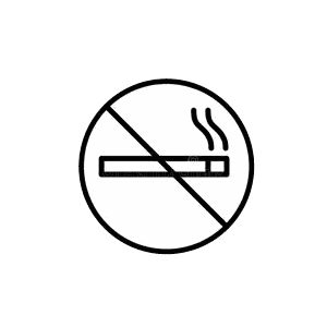 No Smoking Sign With Crossed Out Cigarette Sticker
