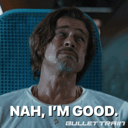 No Thanks Brad Pitt Bullet Train GIF
