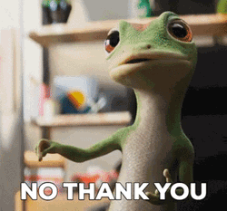 No Thanks Cute Animated Gecko GIF