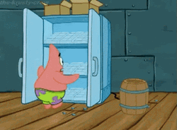 No This Is Patrick Breaking Fridge GIF
