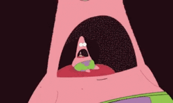 No This Is Startled Patrick Mouth Loop GIF