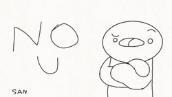 No You Are Headshake Drawing GIF