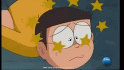 Nobita Seeing Animated Stars GIF