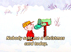 Nobody Sent Charlie Brown Christmas Card GIF