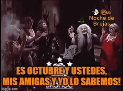 Noche De Brujas Poster With Witches GIF