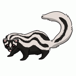 Nodding Big Animated Skunk GIF