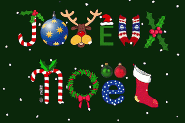 Noel Lettering Decorations GIF