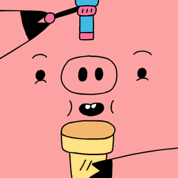 Nom Nom Fun Pig Hungry Ice Cream GIF