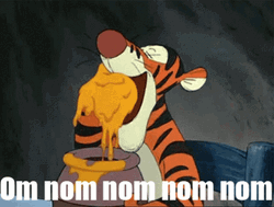Nom Nom Tigger Eating Cheese GIF