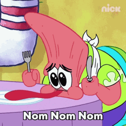 Nom Nom Tongue Out Patrick Star GIF