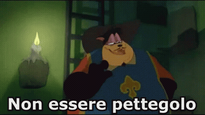 Non Essere Pettegolo Cartoon Character In Front Of Candle GIF