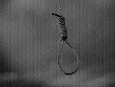 Noose Hanging From Rope In Sky GIF