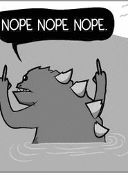 Nope Nope Nope Godzilla Walking Out Cartoon GIF