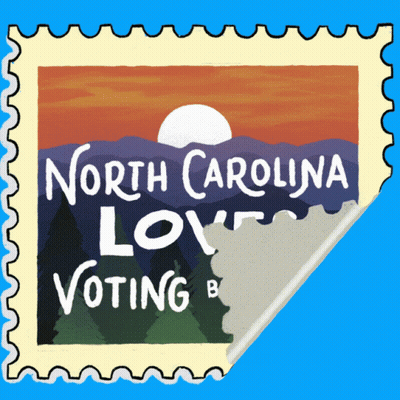 North Carolina Loves Voting Sticker GIF