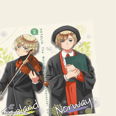 Norway And England Anime Characters On CD GIF