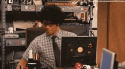 Nosy Employee Eating Popcorn Meme GIF