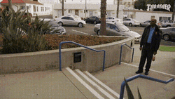 Not Impressed Officer Watching Skateboarding  GIF