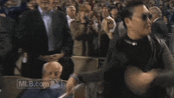 Not Impressed Old Guy Watching PSY  GIF