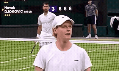 Novak Djokovic Playing Tennis Score 3-6 GIF