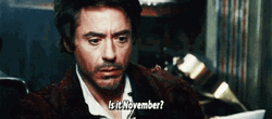 November Sherlock Holmes Robert Downey Jr. Shocked